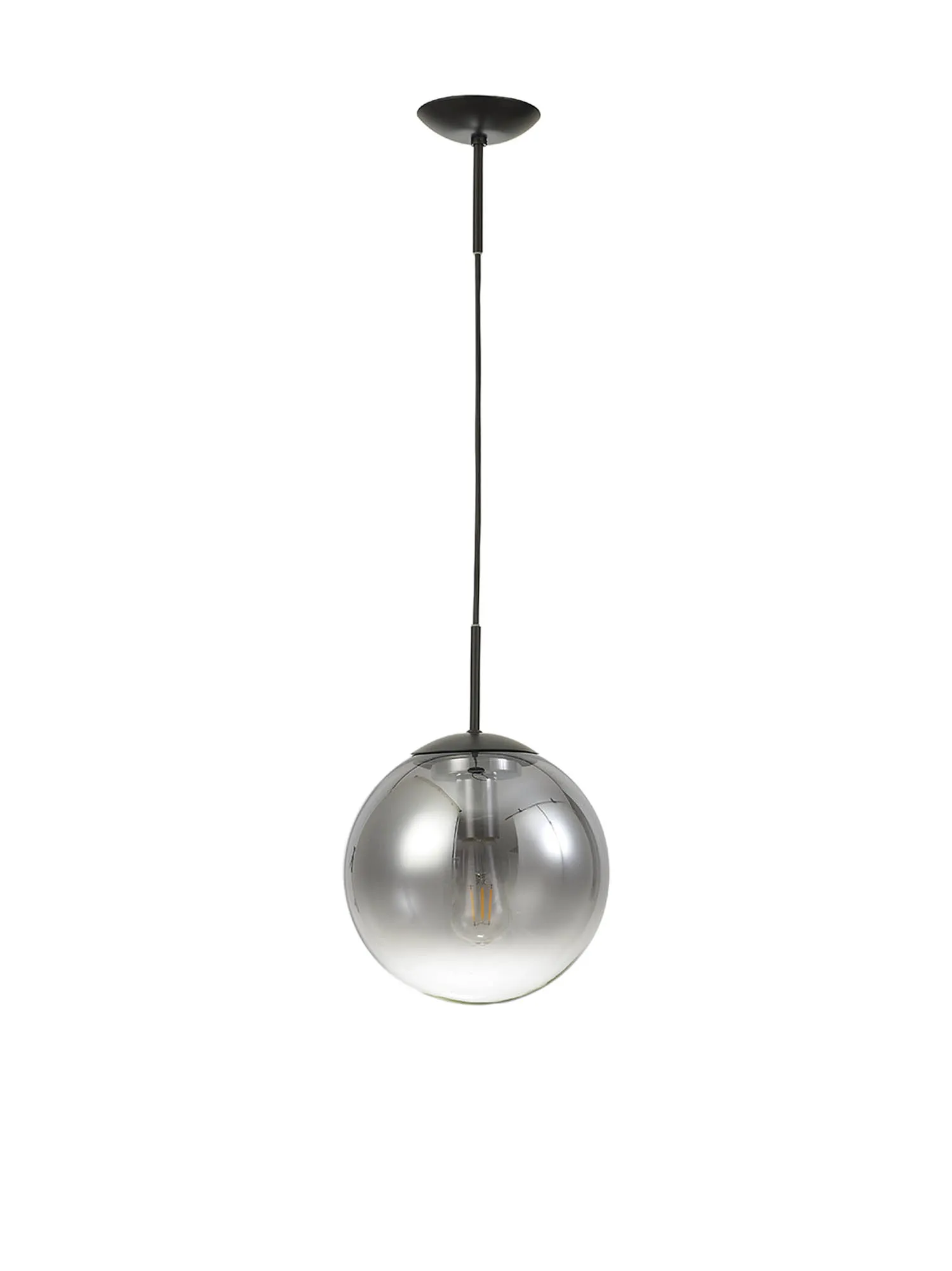 Miranda 25cm Glass Pendant 1 Light Matt Black D0706  Deco Miranda